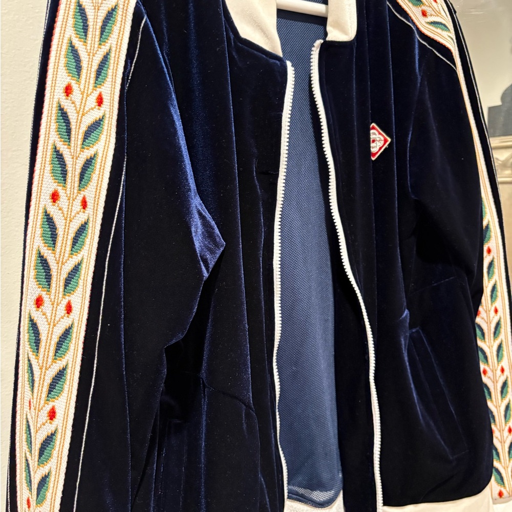 Casablanca Navy Velvet Bomber Jacket - Picture 6 of 9